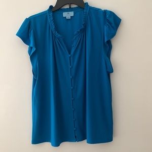 CeCe blue short sleeve top